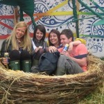 Bec, Heather, Sophie and Phil having a cuddle in the nest!