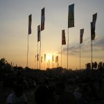 Flags in the Jazz World Stage field