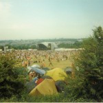 My third and first sunny year at Glasto.  View from the railway track to Other Stage