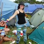 Another pic of Celine from Switzerland in her 'Glasto' painted jeans.
