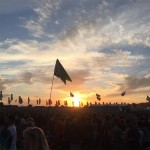 The sun sets on Glastonbury for another year - Sunday night at the other stage. 