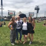 Family by the pyramid stage 