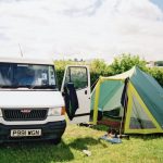 Dream set up, white van and tent! Classy